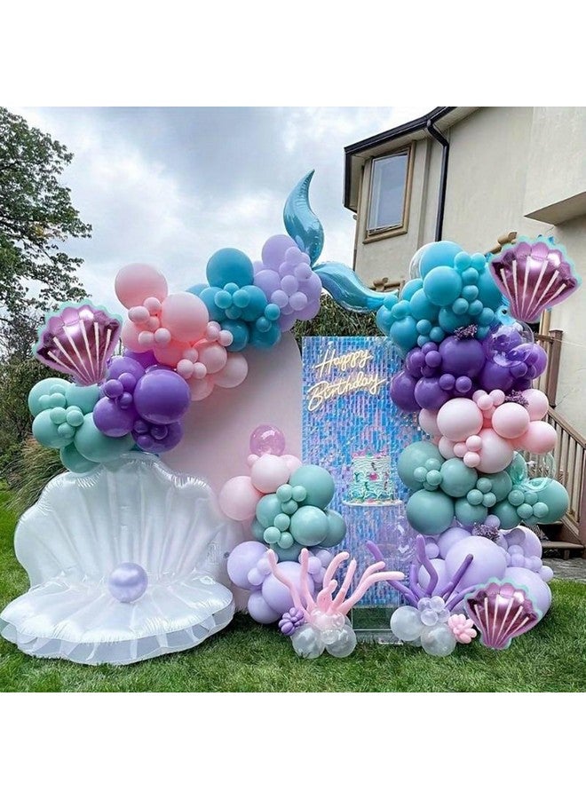Biapian Mermaid Balloon Arch Kit, Pink Purple Mermaid Tail Arch Party Supplies with Star Tail Foil Balloons for Mermaid Theme Baby Shower Birthday Party Decorations - Image 4