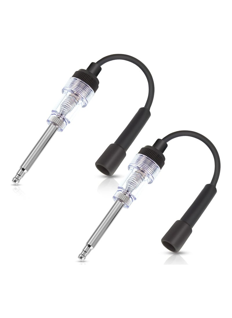 SYOSI - 2 Pieces Inline Spark Plug Tester Engine Ignition Tester Straight Boot Ignition Tester Light Lawnmower Engine Checker Armature Diagnostic Detector for Automotive Car Internal External Engine - Image 1