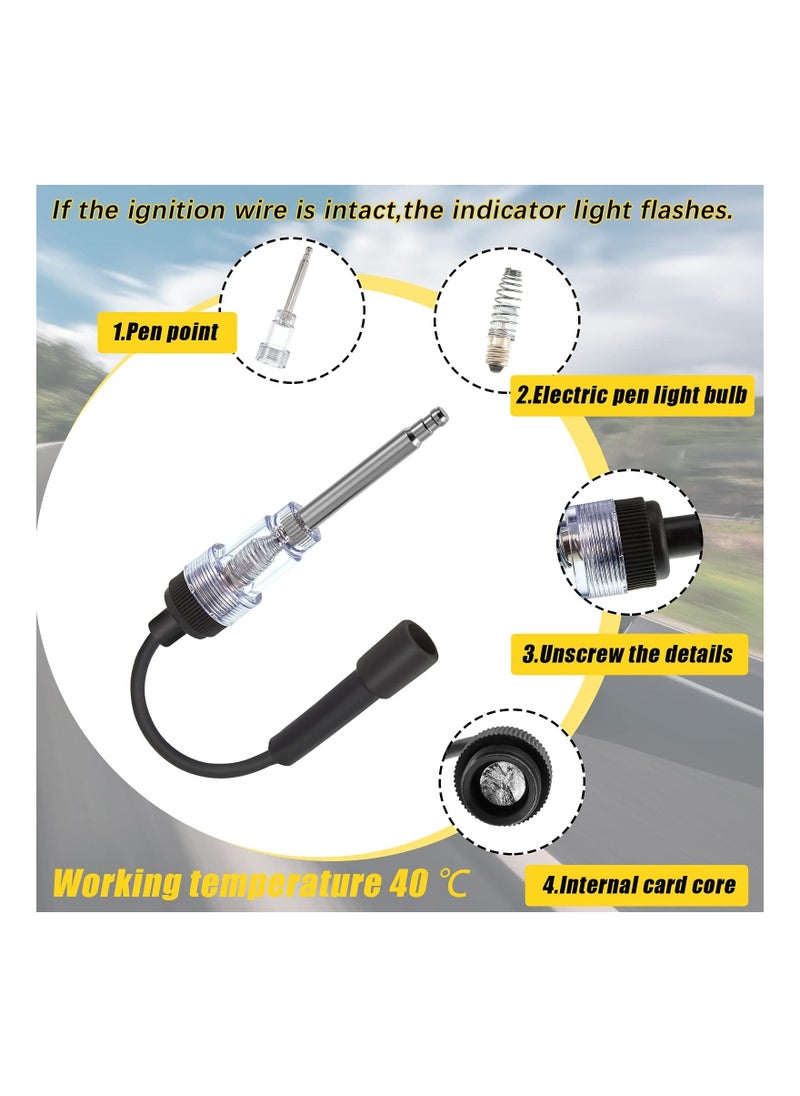SYOSI - 2 Pieces Inline Spark Plug Tester Engine Ignition Tester Straight Boot Ignition Tester Light Lawnmower Engine Checker Armature Diagnostic Detector for Automotive Car Internal External Engine - Image 1