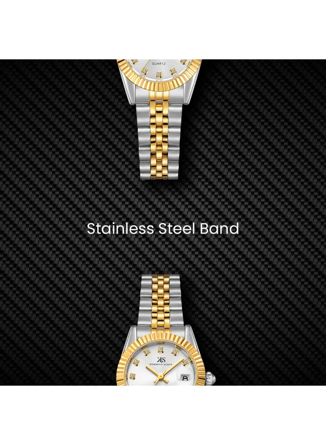 KENNETH SCOTT Women's Stainless Steel Analog Watch K22536-TBTW - 26 mm