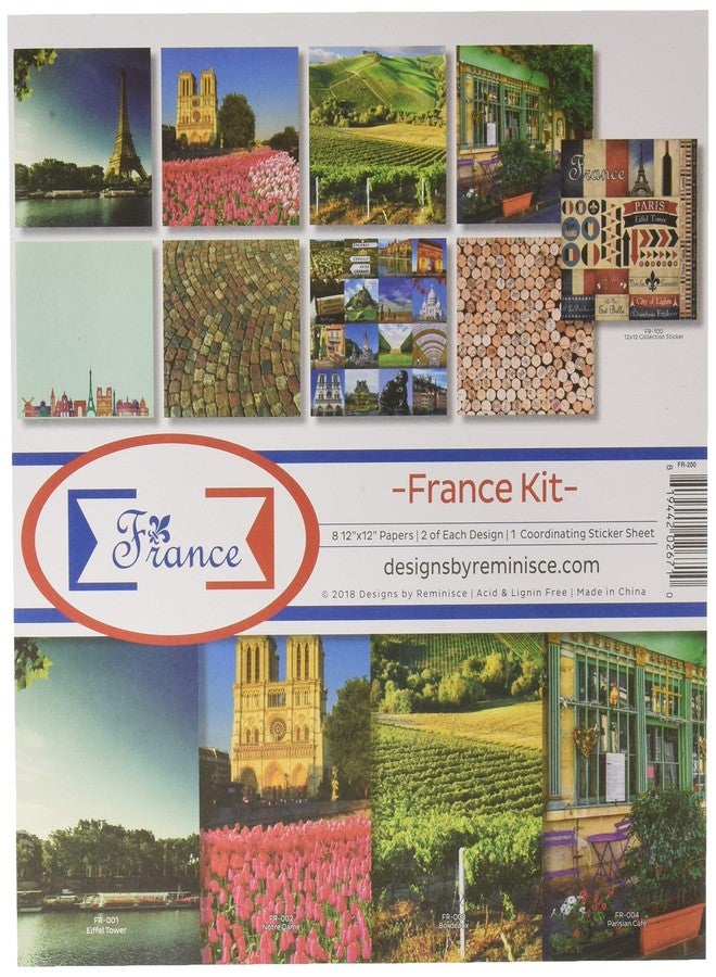 Reminisce France Scrapbook Collection Kit, Multi Color Palette, 12-x-12-Inch - Image 1
