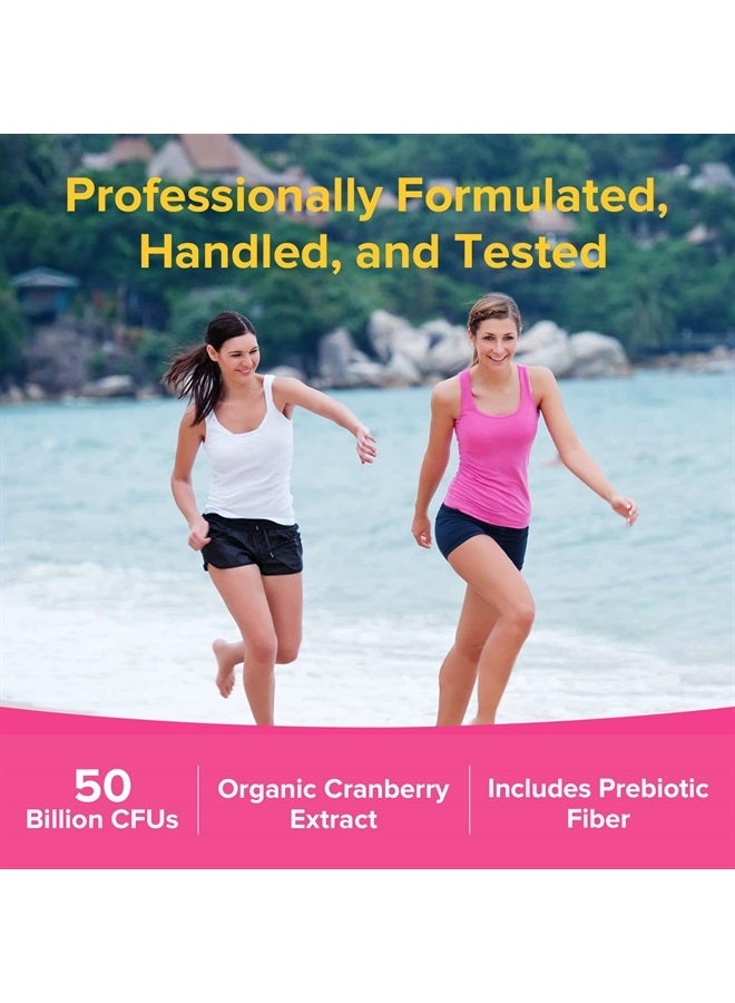 NewRhythm Women's Probiotics, Organic Cranberry for Feminine Health, 50 Billion CFU 18 Strains, No Refrigeration Needed, 60 Vegan Capsules - Image 3