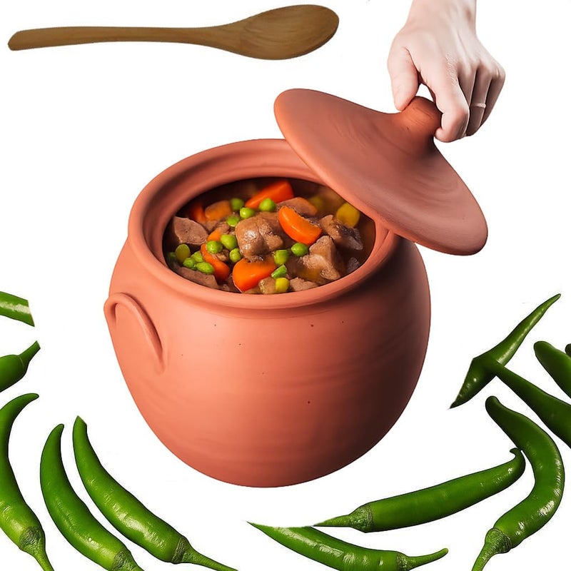 Vissmarta وعاء طهي من الطين الفخاري مع غطاء - 3.1 كوارت - الحجم 1 - Image 1