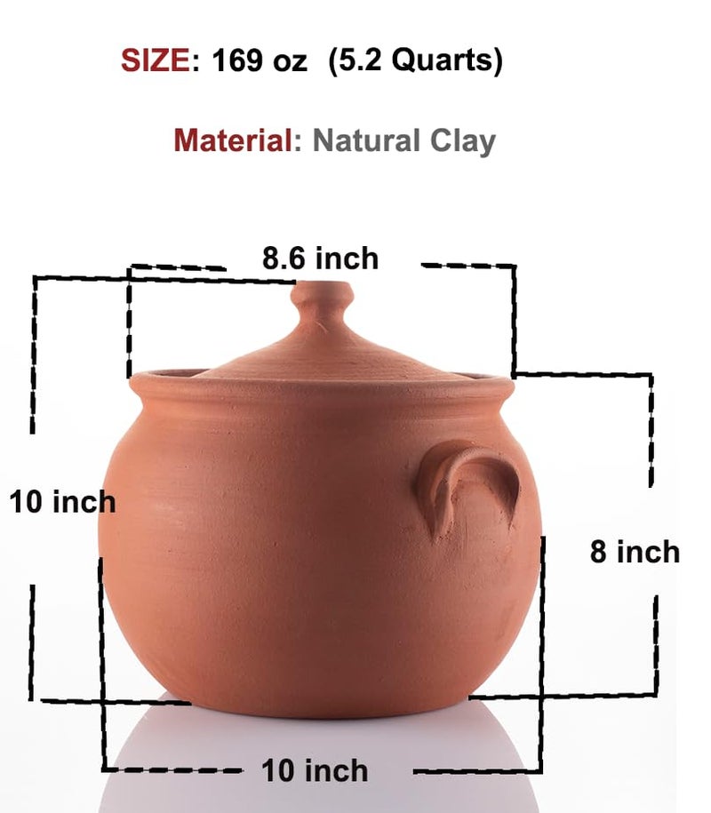 Vissmarta وعاء طهي من الطين الفخاري مع غطاء - 3.1 كوارت - الحجم 1 - Image 2