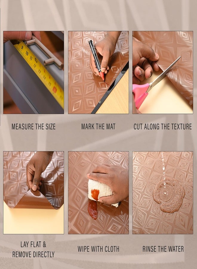 RichAxis Multi-Purpose Shelf Mats Roll - Fridge Liners, Kitchen Shelf Covers, Cupboard Sheets for Wardrobe & Drawers (Brown, 45X500) - Image 5