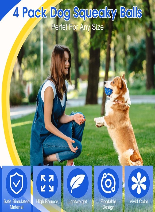VINGVO Large Dog Balls Tennis Ball Toys 4 PCS Dogs Toys for Aggressive Chewers, 3" Teething Chew Toys Water Floating Ball Toy Bouncy Fetch Balls for Large Medium Small Dog and Puppies (4 Mix) - Image 2