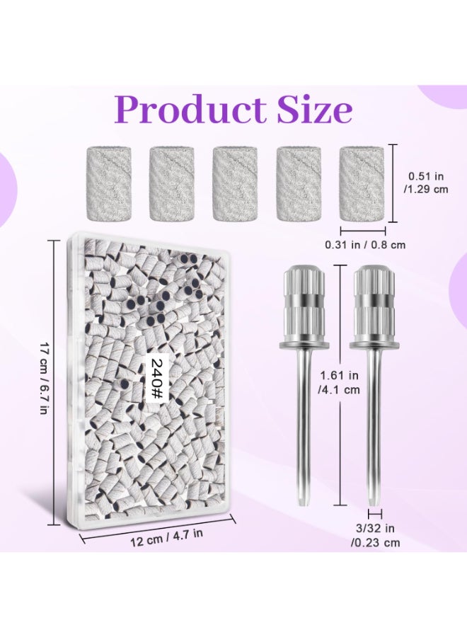 METEOROCK 240 Grit Sanding Bands for Nail Drill 200 Pcs Extra Fine Sanding Bands for Nail for Natural Nails Polishing and Shaping Nail Sanding Bands Nail Sanding Bands Set for Manicures Pedicures White - Image 4