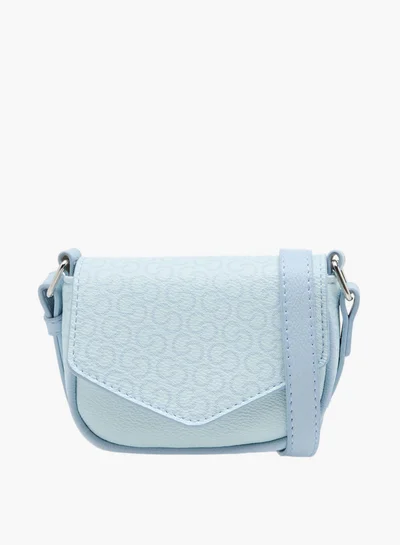 سيليست Monogram Print Crossbody Bag with Adjustable Strap and Flap Button Closure