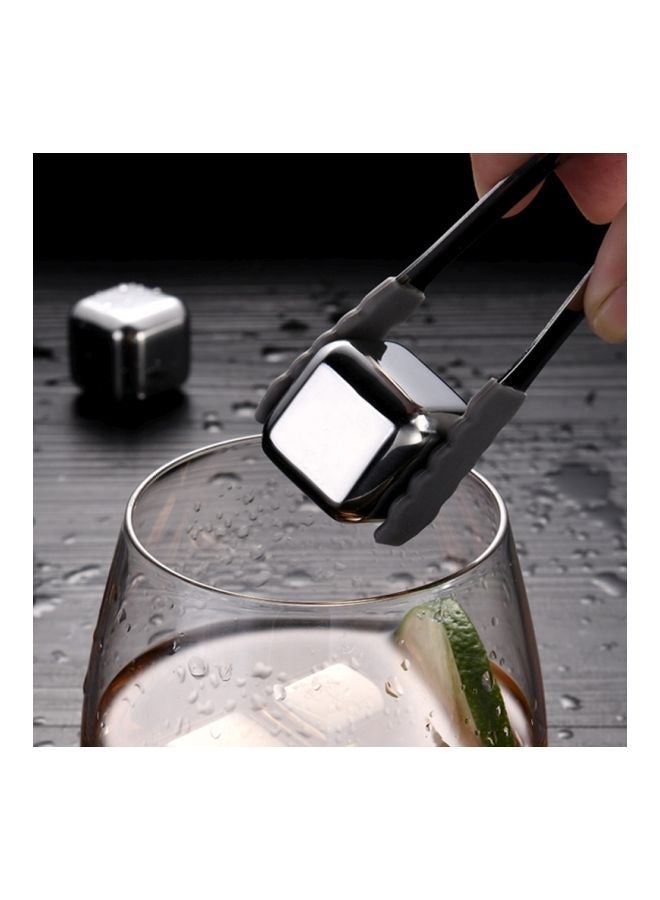 NIBEMINENT 10-Piece Reusable Stainless Steel Ice Cube Mold With Tong Set Silver - Image 3