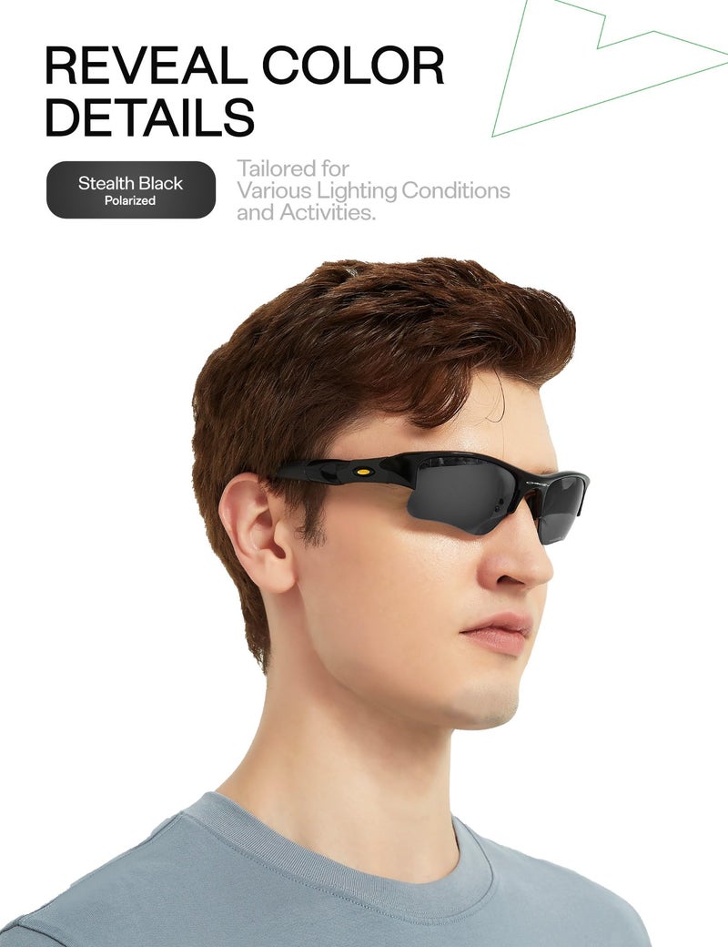 Mryok Plus Polarized Replacement Lenses for Oakley Half Wire 2.0 Sunglasses, HD Polarized, UV Protection, Impact Resistant & Perfectly Fit - Stealth Black - Image 4
