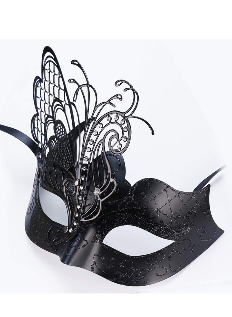 Venetian Mardi Gras Halloween Party Masks Evening Prom Mask Costume Accessory Masquerade Mask for Women(Black) - Image 3
