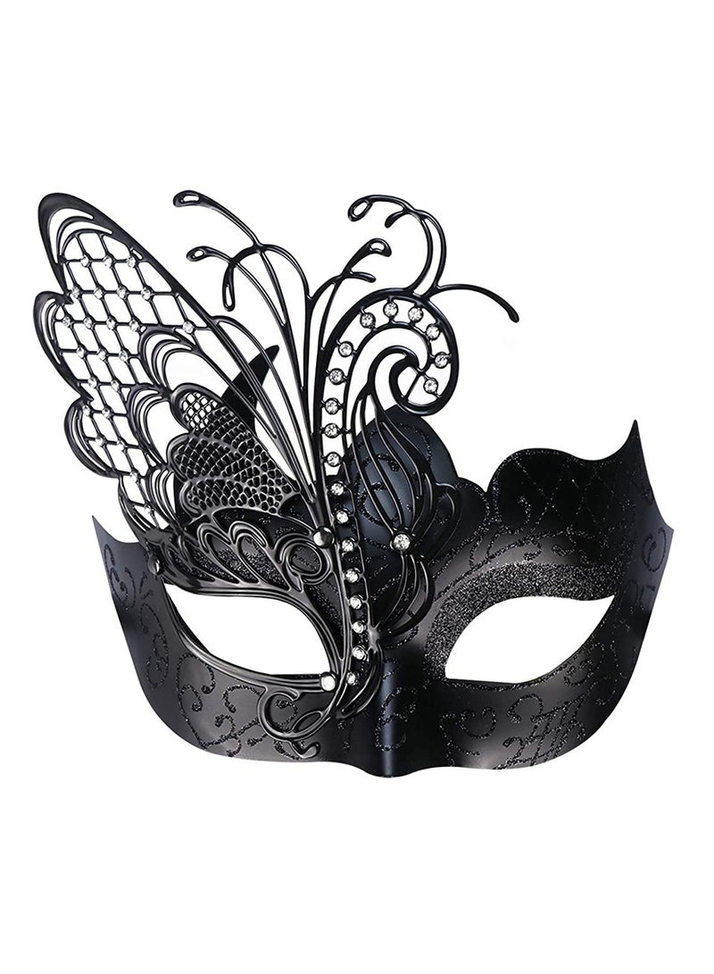 Venetian Mardi Gras Halloween Party Masks Evening Prom Mask Costume Accessory Masquerade Mask for Women(Black) - Image 1