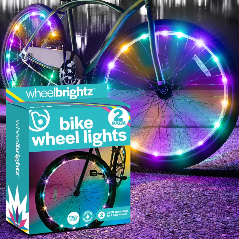 Brightz Bike Wheel Lights by Brightz WheelBrightz LED Burning Man Bike Lights Bicycle Accessories Spoke Decorations for The Playa - Be Safe Be Seen Be Cool (2-Pack Pastel Multicolor) - Image 1