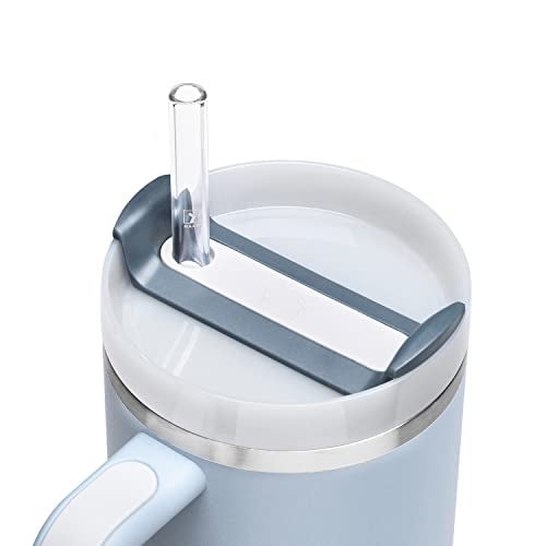 HÃ–LM Halm Glass Straws 6x 12 inch Long Replacement Straw for Stanley Quencher Cup 40 oz & 30 oz Plastic-Free Cleaning Brush - Reusable Drinking Straw Dishwasher Safe Made in Germany - Image 5