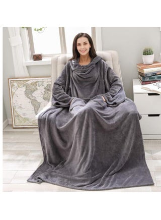 Super Soft Warm Comfy Large Fleece Plush Wrap Robe Wearable Blanket With Sleeves For Adult - pzsku/ZE6A616E15B8E0718047AZ/45/_/1731339599/76fdd2ff-a605-445c-b2ef-a58bf11b8927