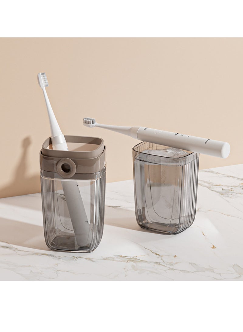 Travel Toothbrush Case,2 in 1 Portable Travel Toothbrush Holder Transparent Cover with Cup  - Image 5