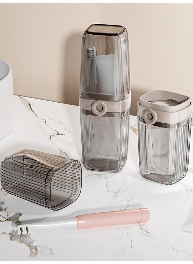 Travel Toothbrush Case,2 in 1 Portable Travel Toothbrush Holder Transparent Cover with Cup  - Image 3