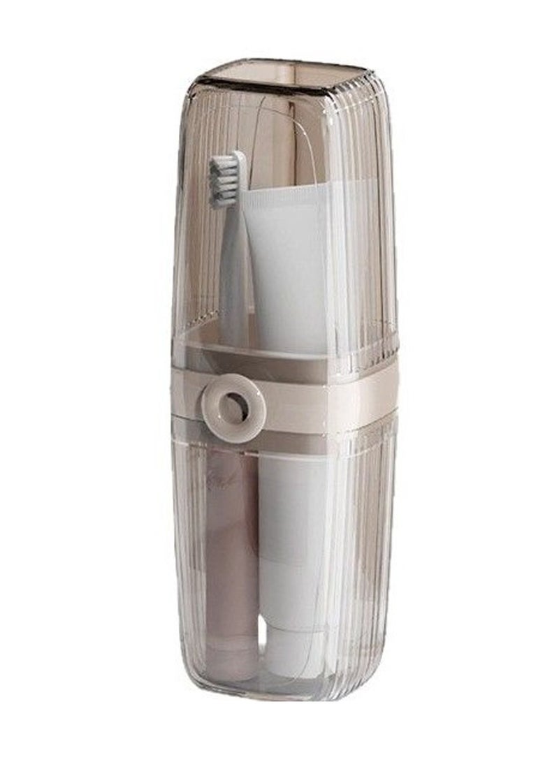Travel Toothbrush Case,2 in 1 Portable Travel Toothbrush Holder Transparent Cover with Cup  - Image 1