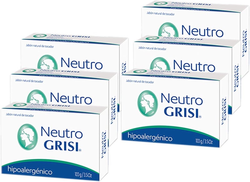 Grisi 6-Pack Hypoallergenic Neutral Soap - Unscented Natural Bar Soap - Image 1
