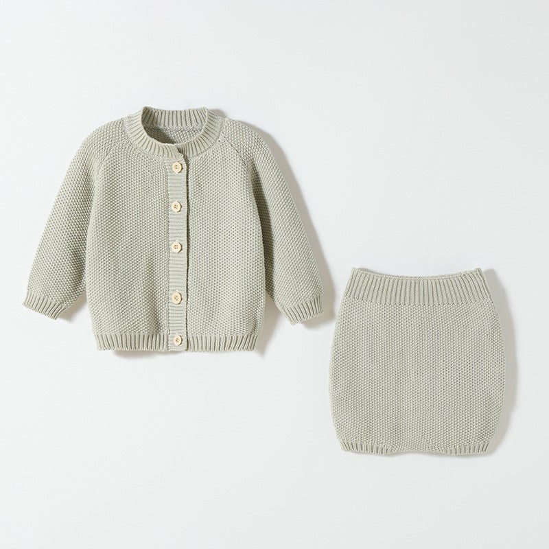 Baby Sweater suit Knitted Spring and Autumn Coat Cardigan Baby''s Winter Base Clothes for Newborn - Image 1