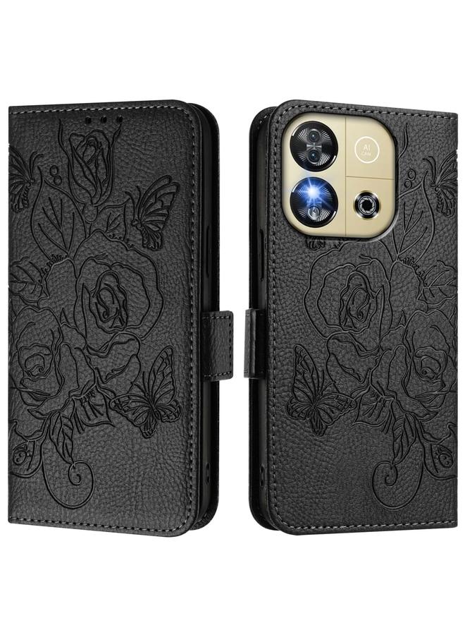 S-TOP Case For Oukitel C57s Embossed Rose RFID Anti-theft Leather Phone Case - Image 2