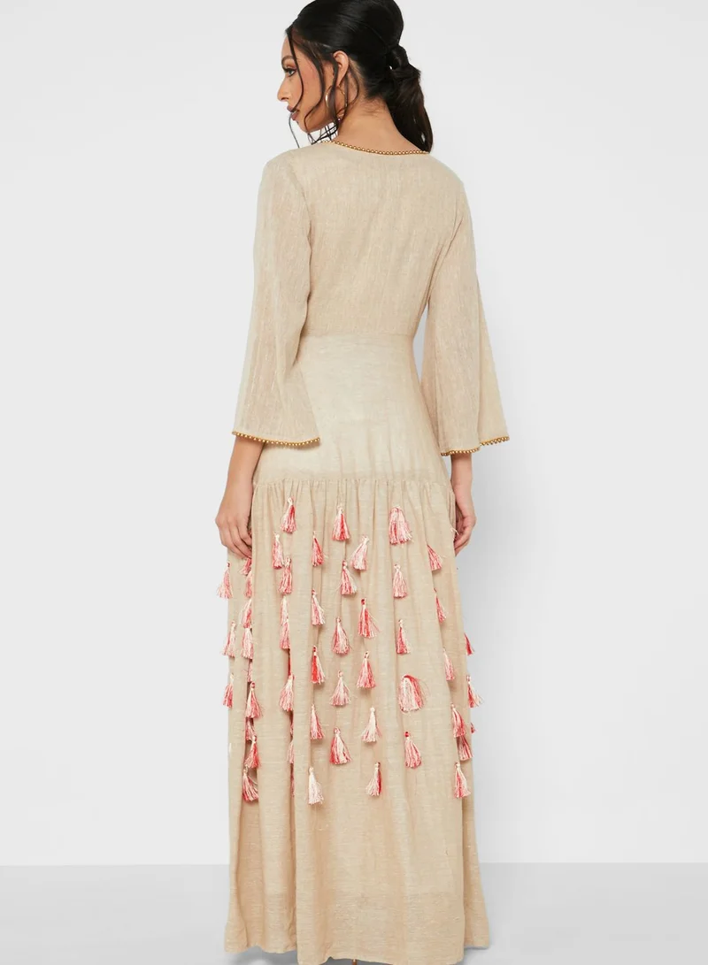 Fashion Trends by Suzy Matar Printed Jalabiya Dress