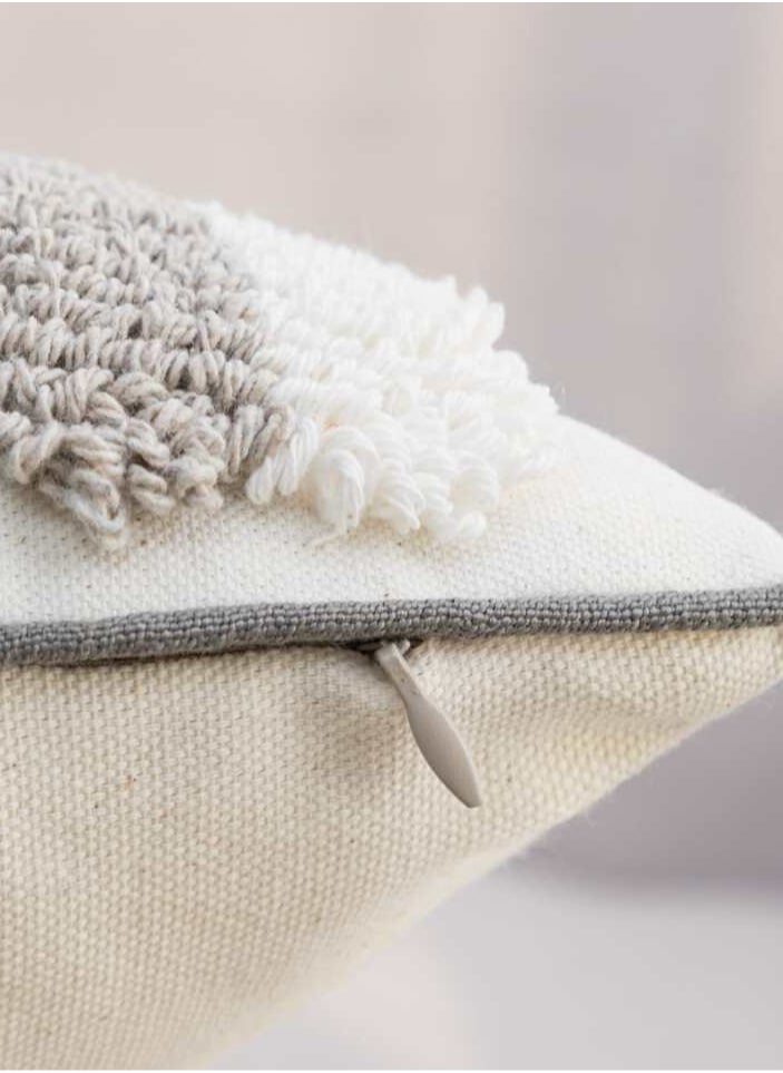 AL-HRAER - One Piece Of Embroidered Cotton Cushion Cover with Bohemian Embroidered And Furry Patterns Soft And Elegant And Modern Feeling Without Filling - Image 1