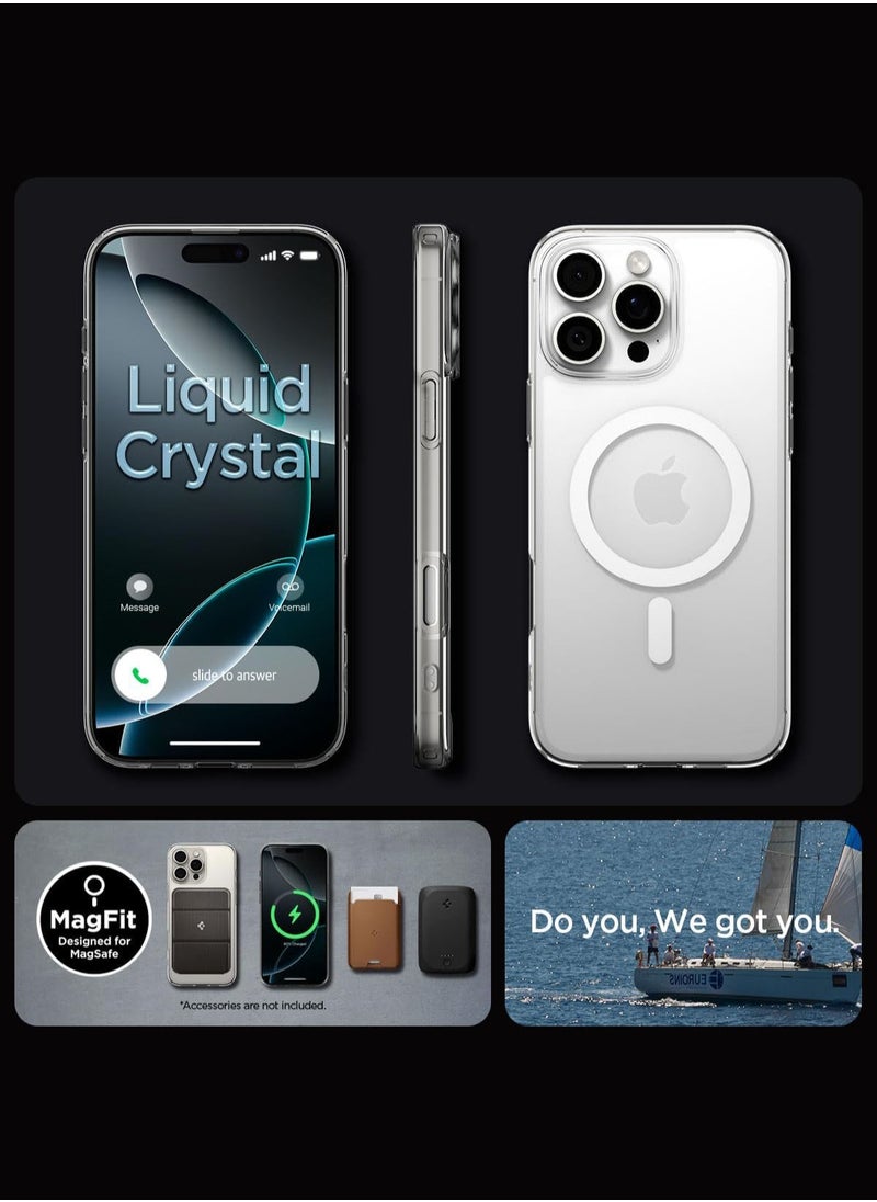 Spigen - غطاء حماية Liquid Crystal MagFit لهاتف iPhone 16 Pro MAX مع MagSafe (2024) - شفاف للغاية - Image 1