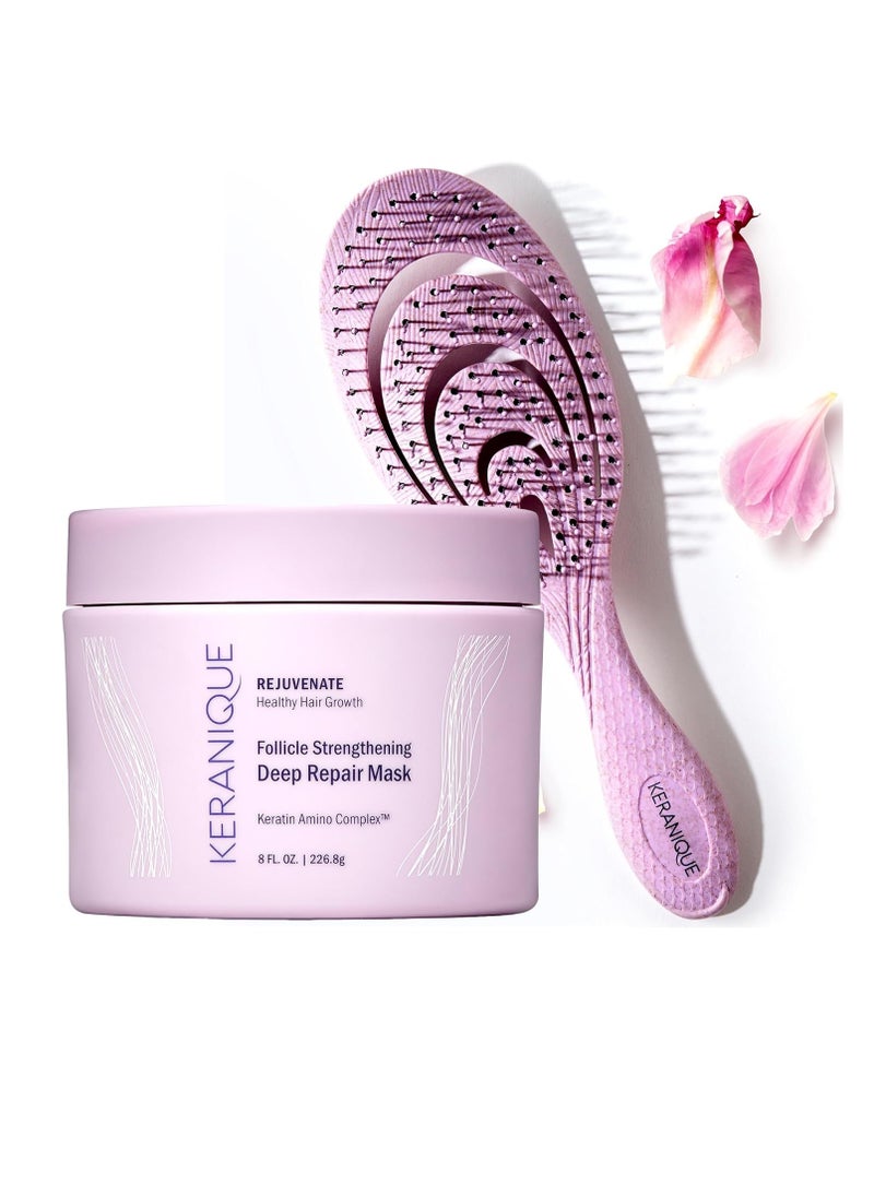 Keranique Keranique Deep Hydration Hair Repair Mask and Detangling Brush Bundle  - Image 1