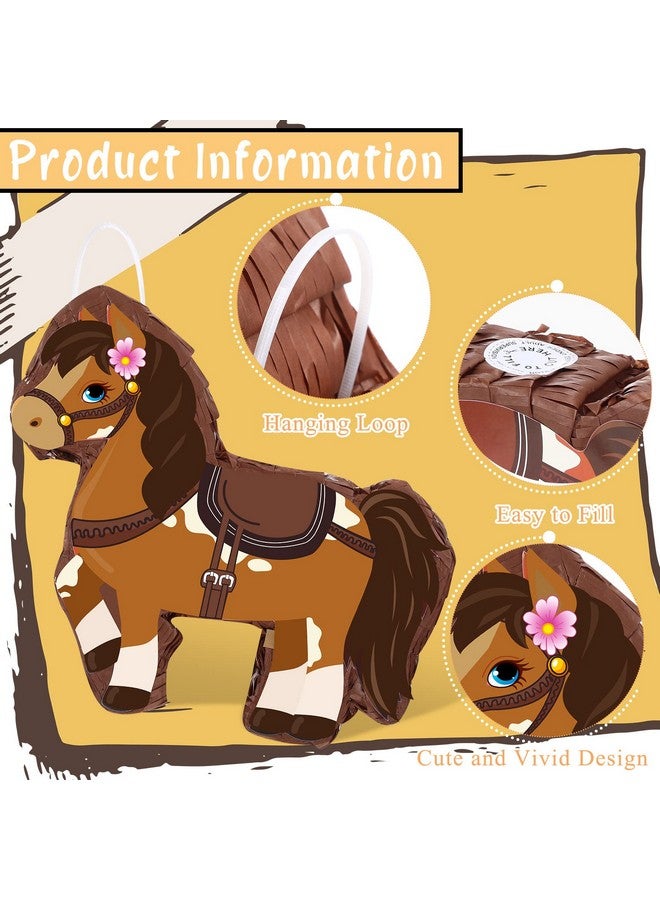 Harrycle Horse Pinata Bundle Horse Party Pinata Set Include Brown Horse Pinata Bat Stick Blindfold Mask For Horse Theme Birthday Cowboy Party Carnival Pinata Game Decor Supplies 15 X 13.4 X 3.2 Inch - Image 4