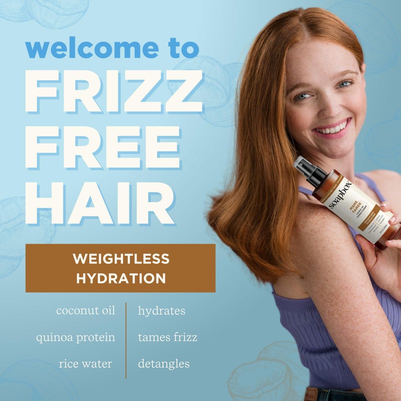 Soapbox Leave-In Conditioner, Mane Tamer, Leave in Conditioner Spray to Tame Frizz, Smooth Fly Aways, Hydrate, Add Shine & Detangle Dry, Damaged Hair, Paraben Free, Vegan, 8oz - Image 4