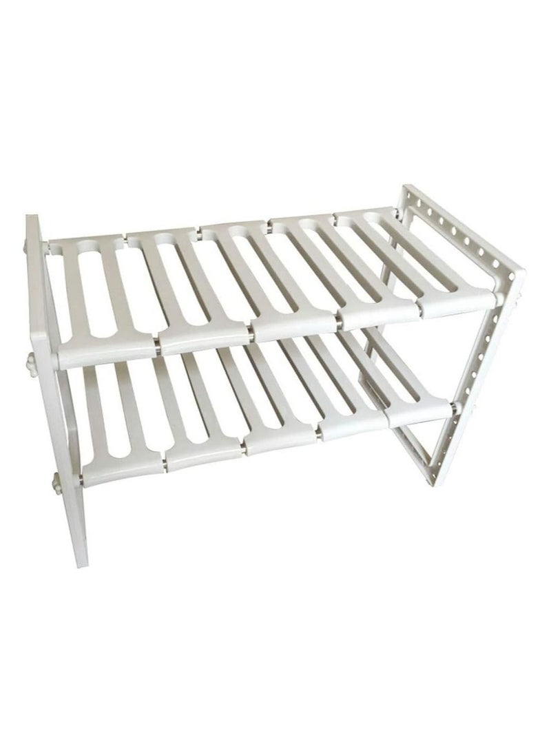 رولستيمي منظم تخزين قابل للتوسيع تحت الحوض للمطبخ رف متعدد الأغراض أبيض 66 * 26 * 38 سم - Image 4