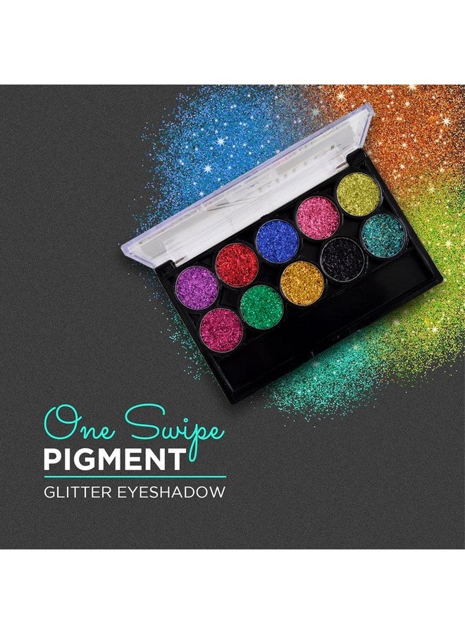 adbeni 10 Color Glitter Eyeshadow Palette | Long Lasting And Easily Blendable | Beautiful & Twinkle Eyes | Shimmery Finish & Trendy Colors 01 (A001) - Image 4