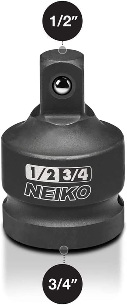 Neiko NEIKO 30237A 3/4" Female to 1/2" Male Impact Adapter | Socket Adapter Reducer | For Use with Impact Guns/Wrenches, Breaker Bars or Ratchets  - Image 2