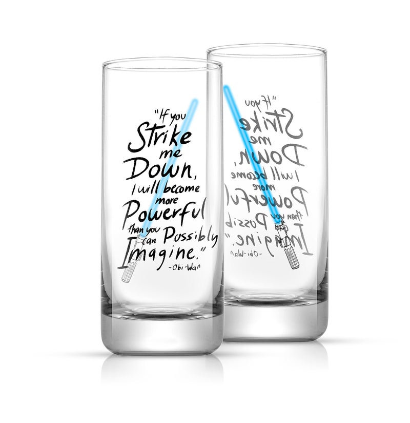 JoyJolt JoyJolt Star Wars Obi-Wan Kenobi Lightsaber Tall Drinking Glass - 14.2 oz - Set of 2  - Image 2