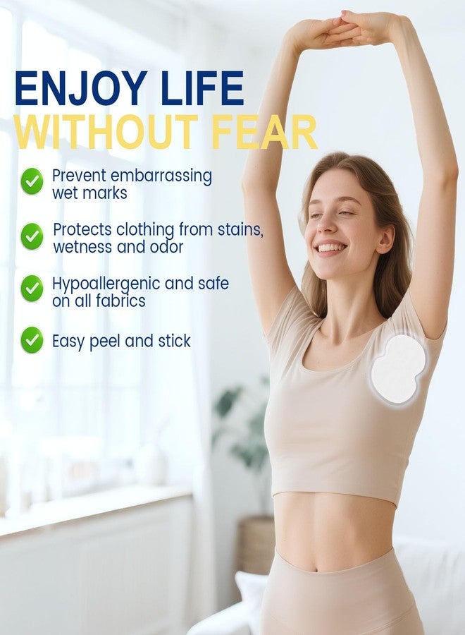 Aoeoun Underarm Sweat Pads - Aoeoun Premium Quality Fight Hyperhidrosis [100 PCS] for Men and Women Comfortable, Non Visible, Extra Adhesive, Disposable Dress Guards/Shields, Non Sweat Armpit Protection - Image 3