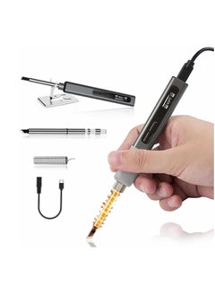 Excefore Soldering Iron Kit - Temperature Adjustable Electric Solder Iron Gun Welding Set, Portable Soldering Iron, Fast Heating, Digital OLED Screen Display, Auto Sleep (2 types of replacement welding tips)  - Image 1