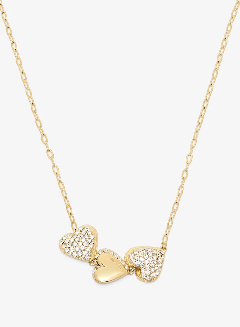 GUESS Hearts Pave Chain Necklace