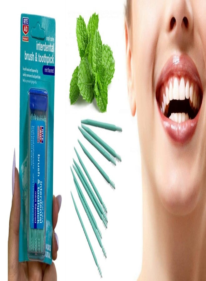ALAZCO Rite Aid Mint Flavored Picks Interdental Toothpicks | 120-Picks per pack | (6-Pack - Image 2