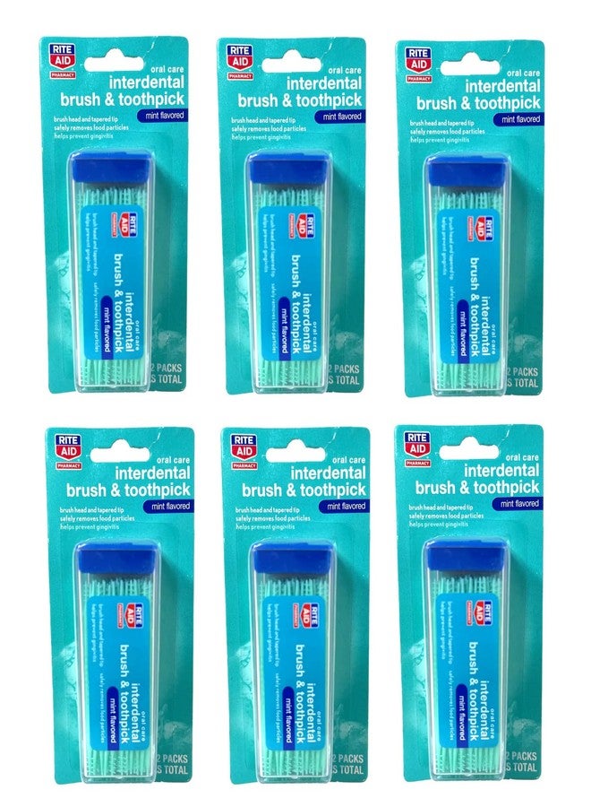 ALAZCO Rite Aid Mint Flavored Picks Interdental Toothpicks | 120-Picks per pack | (6-Pack - Image 1