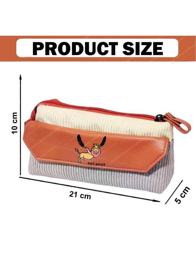 فنبلاست حقيبة أقلام فن بلاست للبنات - حقيبة أقلام كاواي، منظم أقلام أنيق، حقيبة متعددة الأغراض بسحاب للأطفال والكبار، حقيبة تنظيم أدوات مكتبية كبيرة السعة (رمادي) - Image 3