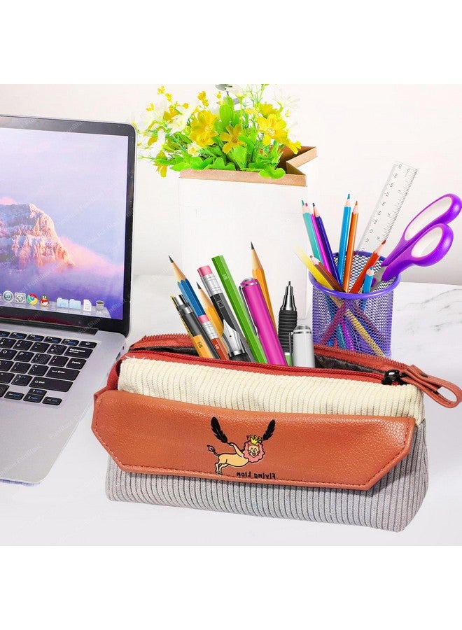 فنبلاست حقيبة أقلام فن بلاست للبنات - حقيبة أقلام كاواي، منظم أقلام أنيق، حقيبة متعددة الأغراض بسحاب للأطفال والكبار، حقيبة تنظيم أدوات مكتبية كبيرة السعة (رمادي) - Image 2