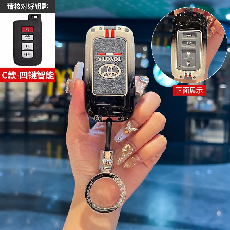 Silicone Key Case Cover Compatible with Toyota Highlander, Camry, CHR, Reiz, Corolla - Zinc  Alloy