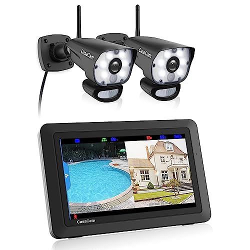 CasaCam GuardianCam Wireless Security Camera System | 7" Touchscreen Monitor with 2 Spotlight HD Cameras | AC Powered, Two-Way Audio, Free APP, SD Card and Battery Installed, Model VS1002 - Image 5