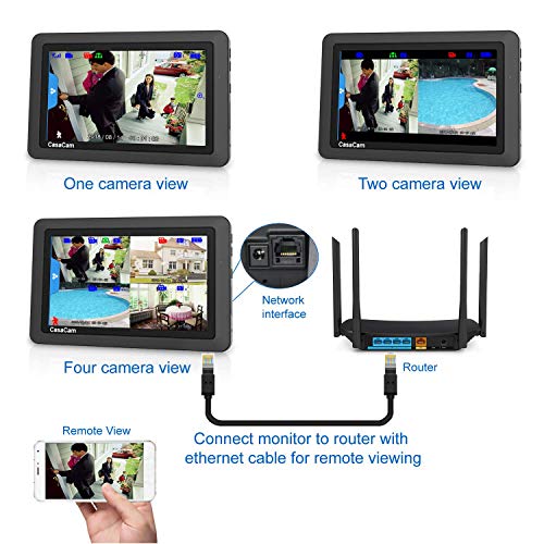 CasaCam GuardianCam Wireless Security Camera System | 7" Touchscreen Monitor with 2 Spotlight HD Cameras | AC Powered, Two-Way Audio, Free APP, SD Card and Battery Installed, Model VS1002 - Image 3