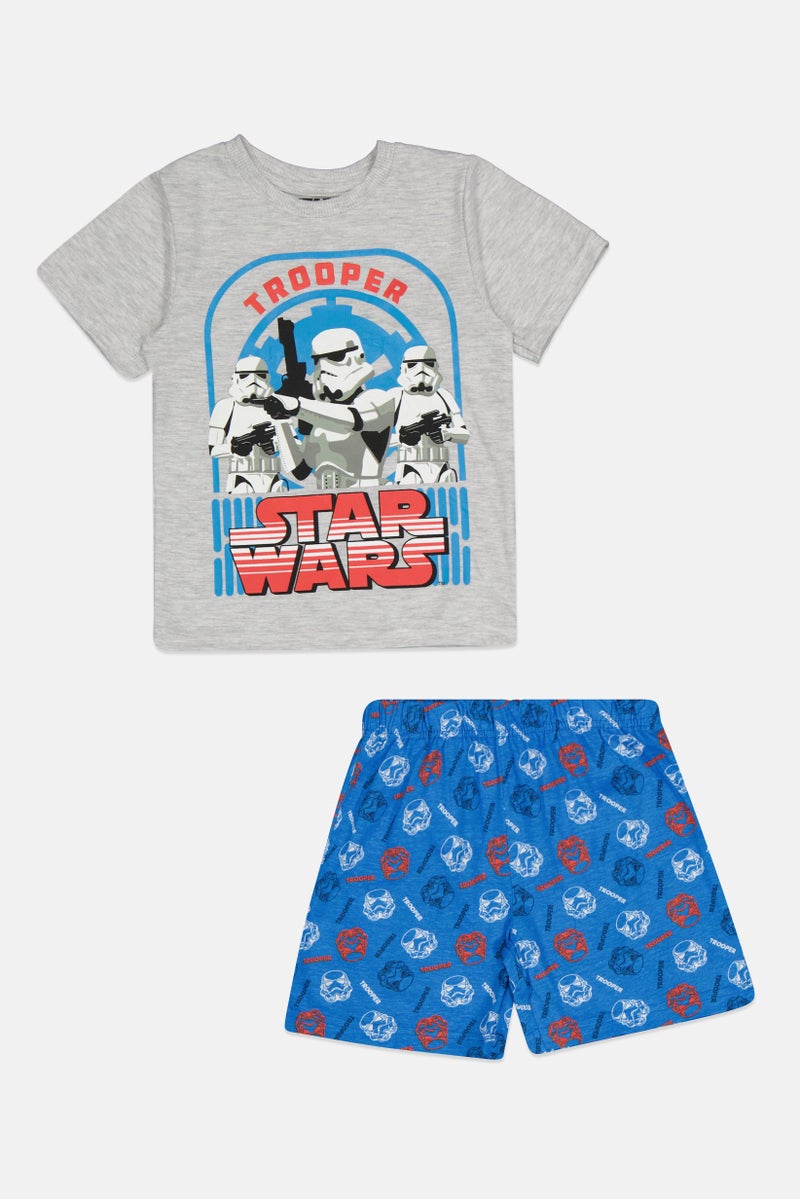 STAR WARS طقم بيجامة قصير الأكمام من ستار وورز للأطفال الأولاد مكون من قطعتين، متعدد الألوان - Image 1
