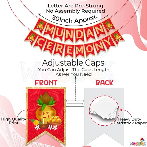 Wobbox My First Hair Cut Banner, Mundan Ceremony Banner, Mundan Ceremony Decoration Items (FP4616) - Image 3