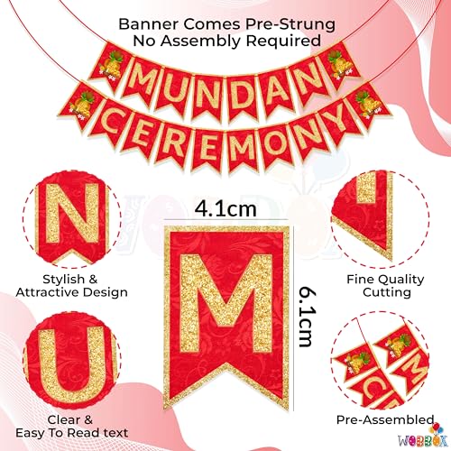 Wobbox My First Hair Cut Banner, Mundan Ceremony Banner, Mundan Ceremony Decoration Items (FP4616) - Image 2