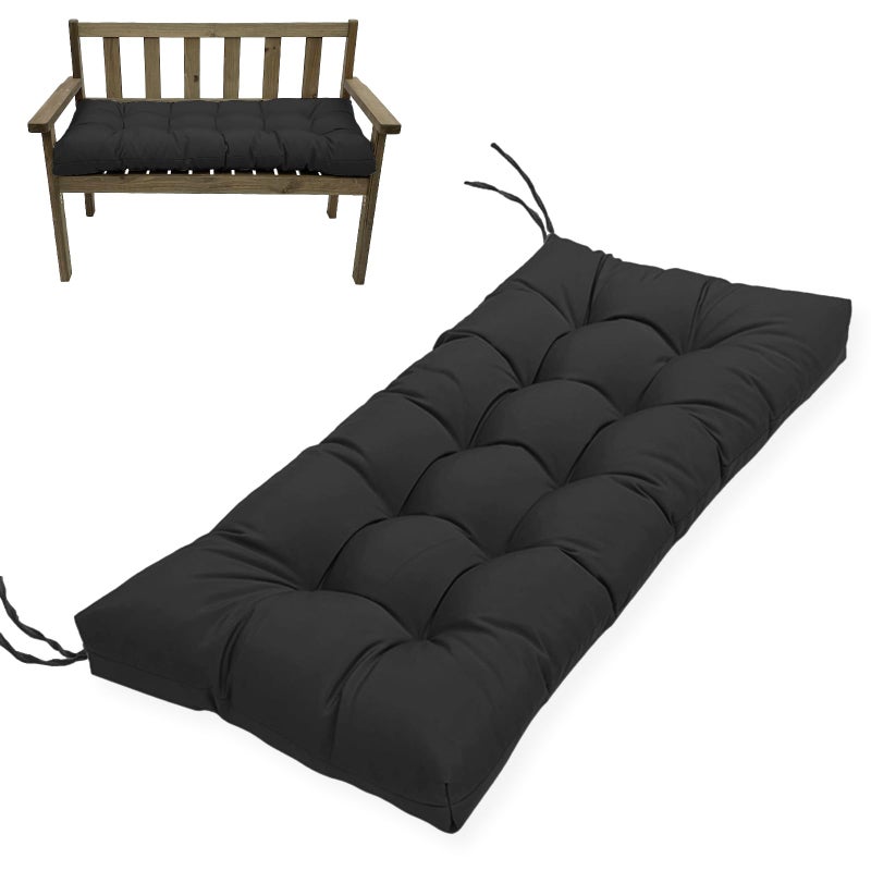 MTMR Outdoor Bench Cushion-44X19 Water-Repellent Tufted Porch Swing Cushions with High Elasticity PP Cotton and Ties Fade-Resistant Patio Outdoor Chair Cushion for Bench Furniture, Indoor Seat Cushion - Image 1