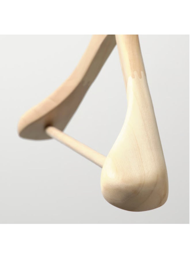Coat Hanger, Natural Solid Wood Heavy-Duty Wooden Clothes Hanger for Coats, Jackets, Shirts and Trousers, Sturdy Garment Hanger for Wardrobe and Closet Organization - Image 2